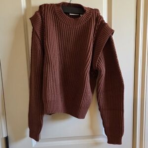 Cozy Ribbed Knit Sweater - Rust